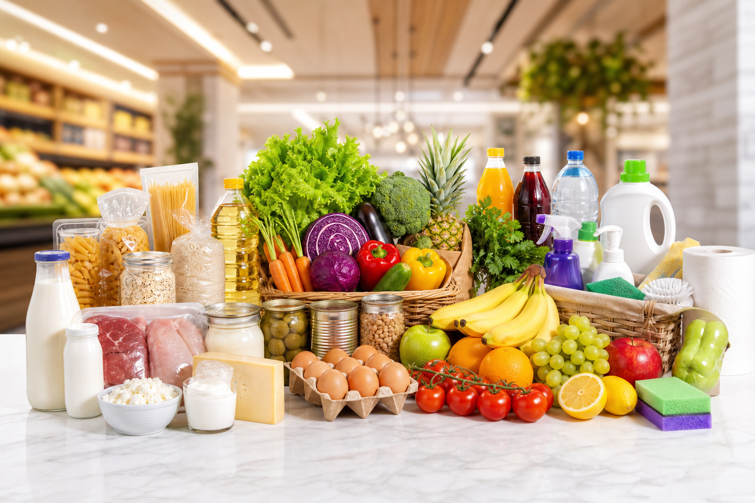 Park Market məhsul vitrini